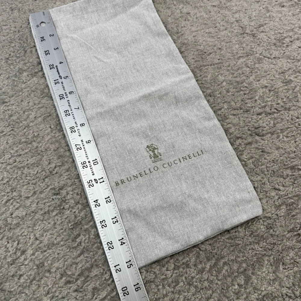 Brunello Cucinelli‎ Grey Linen Drawstring Dust Bag Logo Storage Pouch 8x15